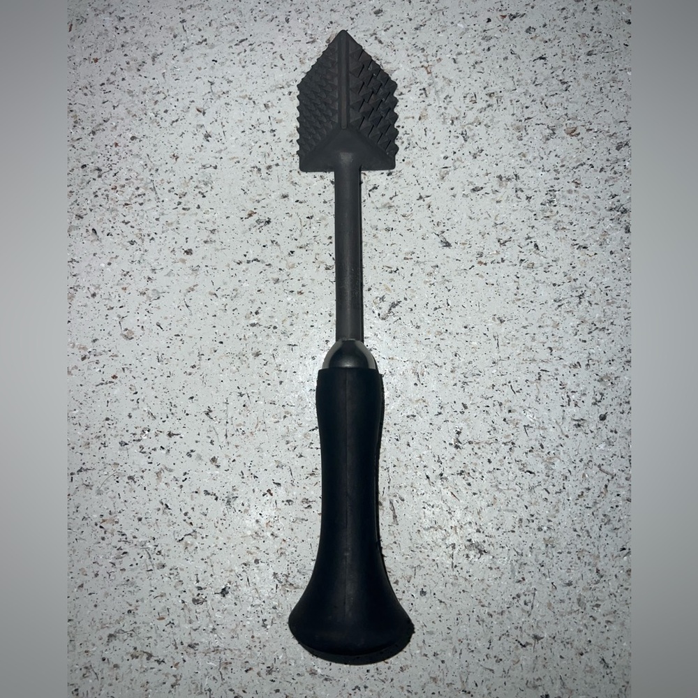 4-In-1 AMCO Stainless Steel Meat Tenderizer with Black Silicone Handle